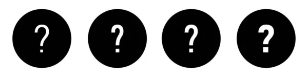 Ein Satz Schwarzer Fragezeichen Symbole Vektor Symbol Isoliert Auf Weißem — Stockvektor