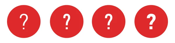 Set Roter Fragezeichen Symbole Vektor Symbol Isoliert Auf Weißem Hintergrund — Stockvektor