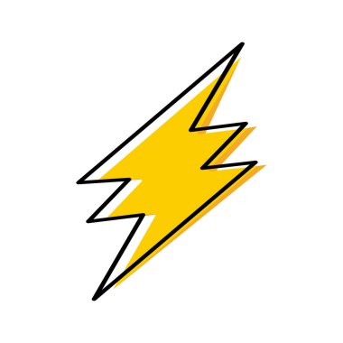 Şimşek simgesi. Flaş logosu. Yıldırım sembolü. Beyaz arkaplanda vektör çizimi izole edildi. EPS 10