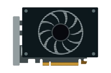 GPU simgesi. Grafik işleme ünitesi. Modern vektör illüstrasyonu beyaz arkaplanda izole edildi. EPS 10