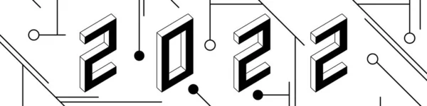 Logo Design 2022 Dans Style Isométrique Moderne Modèle Conception Numéro — Image vectorielle