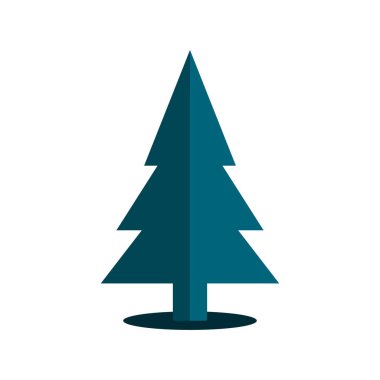 Yeşil Noel ağacı resmi, simge ya da logo. Beyaz arkaplanda vektör çizimi izole edildi. EPS 10