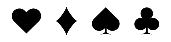 Suit Playing Cards Vector Icons Isolated White Background Eps — стоковый вектор