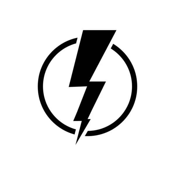 Lightning Bolt Icon Black Thunderbolt Flat Pictogram Vector Illustration Isolated — Stock Vector