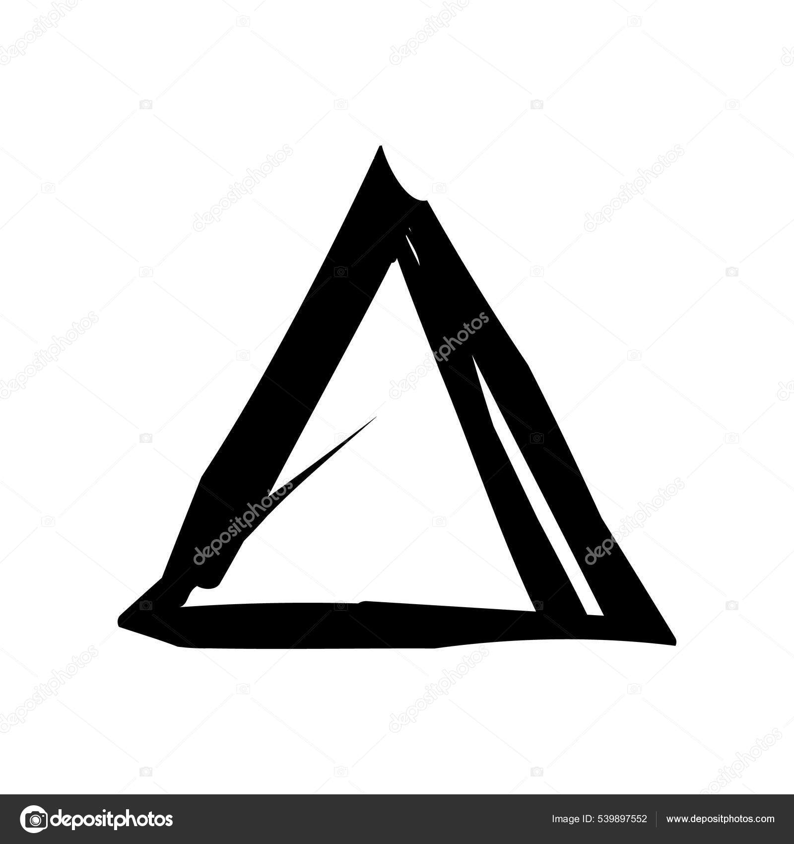 Abstract Hand Drawn Triangle Black Shape Logo Decoration Design Vector