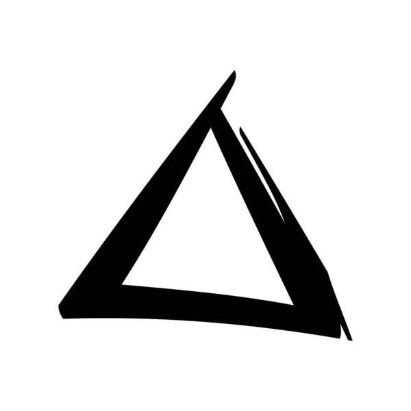 Triángulo Abstracto Dibujado Mano Forma Negra Para Logo Decoración Diseño — Vector de stock