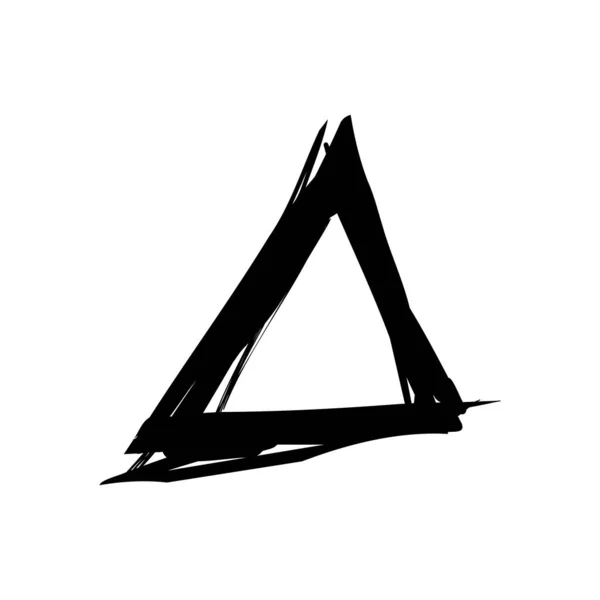 Abstract Hand Drawn Triangle Black Shape Logo Decoration Design Vector — Stock vektor