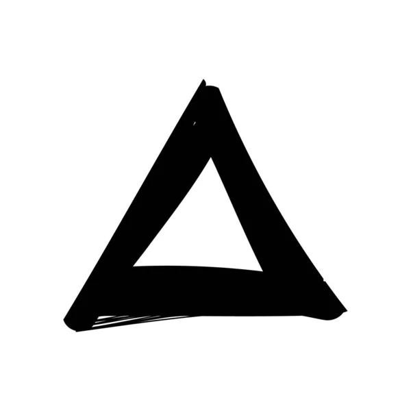 Abstract Hand Drawn Triangle Black Shape Logo Decoration Design Vector — Stock vektor