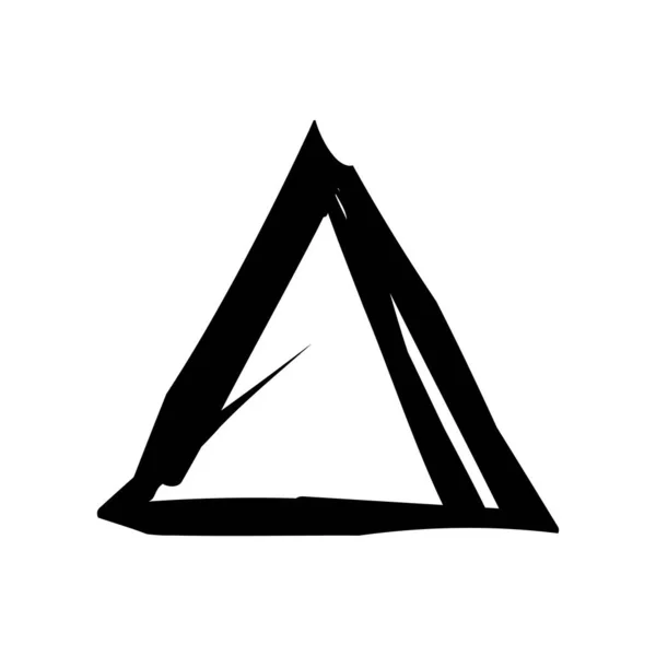 Αφηρημένο Τρίγωνο Ζωγραφισμένο Στο Χέρι Μαύρο Σχήμα Για Λογότυπο Διακόσμηση — Διανυσματικό Αρχείο