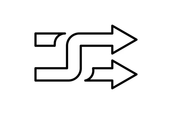 Flèches Avec Icône Intersection Icône Ligne Mélange Symbole Aléatoire Vecteur — Image vectorielle
