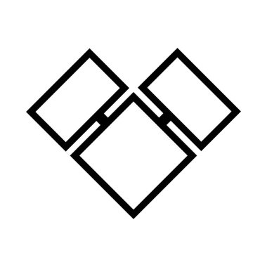 Modern soyut kalp ikonu vektör çizimi beyaz arkaplanda izole edildi. EPS 10