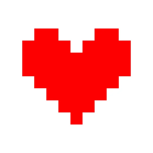 Pictograma Ícone Logotipo Coração Pixel Ilustração Vetorial Isolada Sobre Fundo — Vetor de Stock