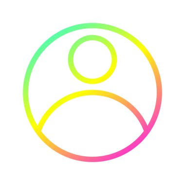 Kullanıcı simgesi simgesi. Kişi sembolü. İnsan avatarı. Modern gradyan tarzı. Beyaz arkaplanda vektör çizimi izole edildi. EPS 10