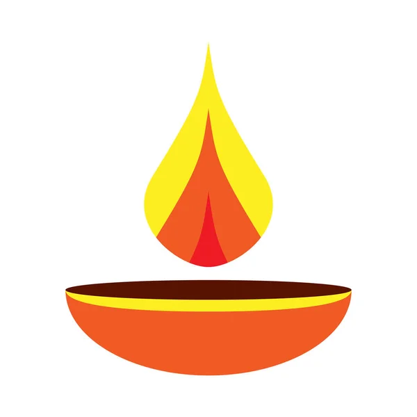Icono Lámpara Diya Deepavali Happy Diwali Festival Las Luces India — Archivo Imágenes Vectoriales