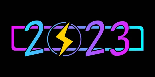 Concepto Feliz Año Nuevo 2023 Números Estilo Degradado Neón Moderno — Vector de stock