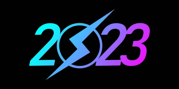 Concept Happy New Year 2023 Numbers Modern Neon Gradient Style — Stock Vector