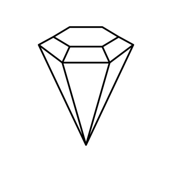 Diamond Line Icon Sign Pictogram Vector Illustration Isolated White Background — Vetor de Stock