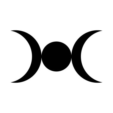 Ay düz simgesi. Astroloji, tarot, ezoterik, sihir ve mistik için kara ay. Beyaz arkaplanda vektör çizimi izole edildi. EPS 10