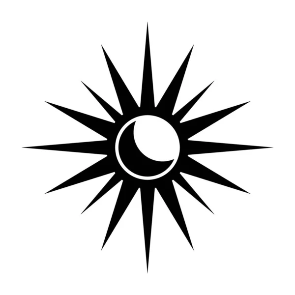 Düz Simgesi Astroloji Tarot Ezoterik Sihir Mistik Için Kara Beyaz — Stok Vektör