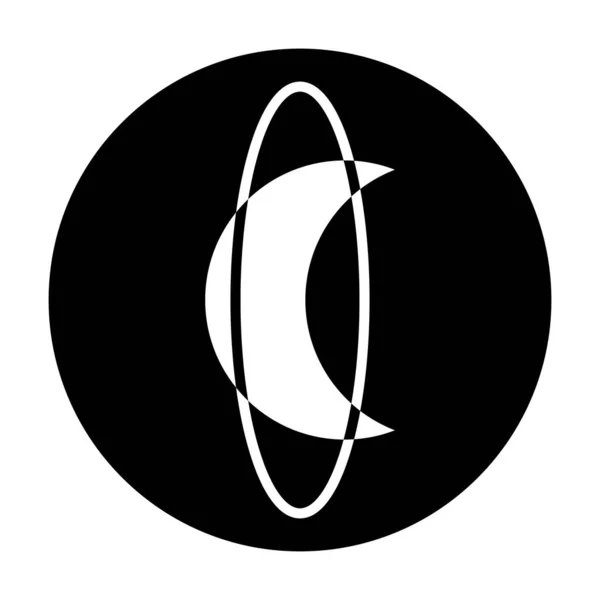 Icône Plate Lune Lune Noire Pour Astrologie Tarot Ésotérique Magique — Image vectorielle
