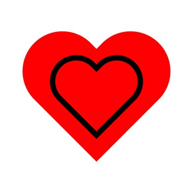 Kalp ikonu. Aşk Sembol Simgesi Simgesi. Modern düz tasarım. Beyaz arkaplanda vektör çizimi izole edildi. EPS 10