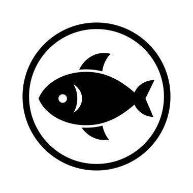 Beyaz arkaplan EPS 10 üzerinde balık simgesi veya pictogram vektör çizimi izole
