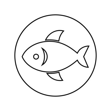 Beyaz arkaplan EPS 10 üzerinde balık simgesi veya pictogram vektör çizimi izole