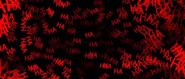 Laugh HA HA background. Abstract black background with red letters. Halloween backdrop. Vector EPS 10 clipart
