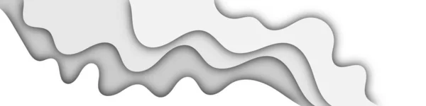 Wit Papier Gesneden Achtergrond Met Golven Lagen Abstract Lay Out — Stockvector