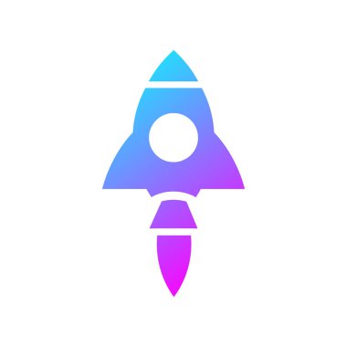 Modern uzay gemisi simgesi, logo ya da işaret. Beyaz arkaplanda vektör çizimi izole edildi. EPS 10