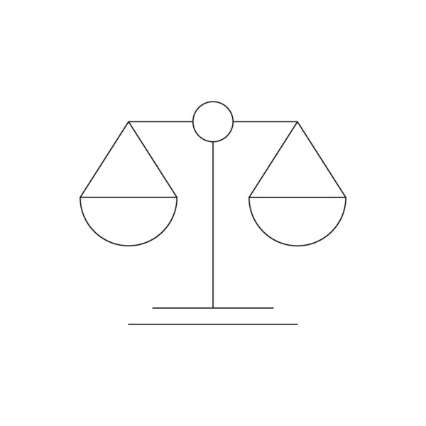 Значок Масштаба Весы Правосудия Винтажная Шкала Равновесии Равновесии Векторная Иллюстрация — стоковый вектор