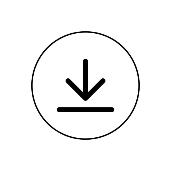 Icon Herunterladen Download Taste Vektor Illustration Isoliert Auf Weißem Hintergrund — Stockvektor