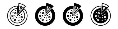Modern pizza ikonları. Beyaz arkaplanda vektör çizimi izole edildi. EPS 10