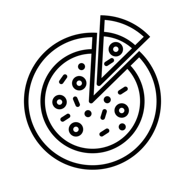 Moderne Pizza Icoon Vector Illustratie Geïsoleerd Witte Achtergrond Eps — Stockvector