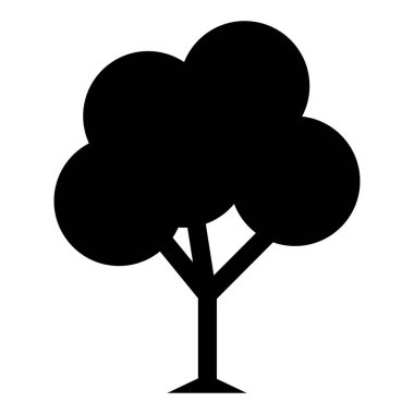 Ağaç silueti simgesi Vektör illüstrasyonu beyaz arkaplanda izole edildi. EPS 10