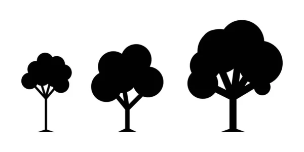 Icône Silhouette Arbre Illustration Vectorielle Isolée Sur Fond Blanc Spe — Image vectorielle