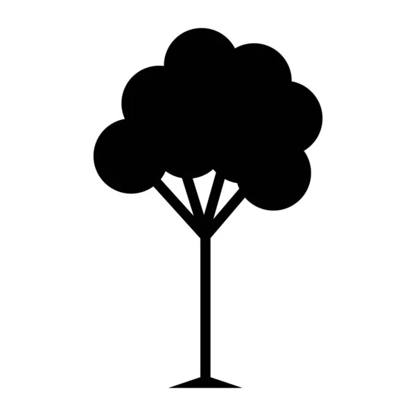 Icône Silhouette Arbre Illustration Vectorielle Isolée Sur Fond Blanc Spe — Image vectorielle