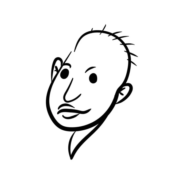 人間のかわいい漫画の顔 白い背景に隔離されたフリーハンド線画ベクトルイラスト Eps — ストックベクタ