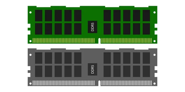 Computer Memory Ram Computer Accessories Ddr5 Memory Module Card Vector — Stock Vector