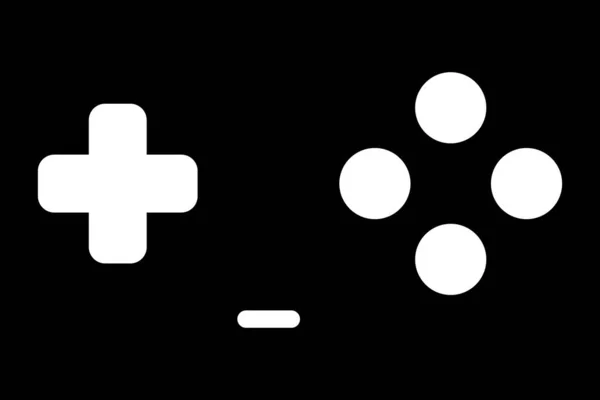Zwarte Game Achtergrond Met Gamepad Knoppen Moderne Minimale Achtergrond Banner — Stockvector