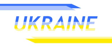 Ukrayna için dua et. Ukrayna bayrağı dua kavramı. Soyut sarı ve mavi çizgiler vektör çizimi.