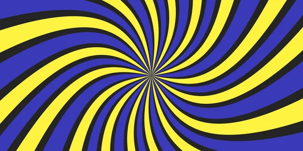 Lignes Tordues Jaunes Bleues Vortex Radial Tourbillonnant Couleur Fond Vectoriel — Image vectorielle