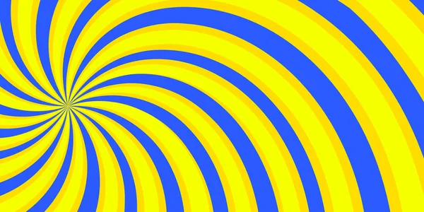 黄色と青のツイストライン カラー旋回半径方向渦 アブストラクトベクトル背景 — ストックベクタ