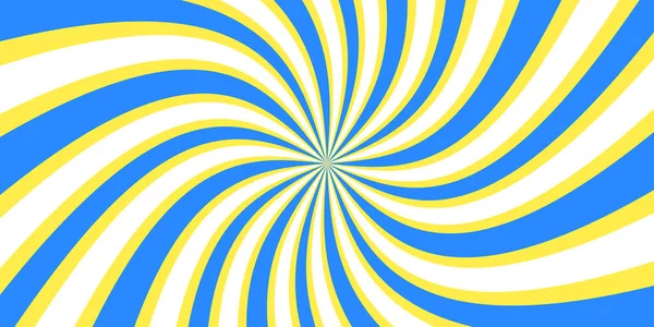 Yellow Blue Twisted Lines Color Swirling Radial Vortex Abstract Vector — Stock Vector