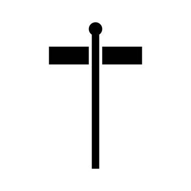 Yol işareti, Pointer siyah simgesi. Vektör beyaz arkaplanda izole edildi. EPS 10