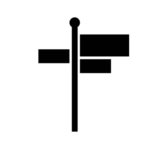 Verkehrszeichen Zeiger Schwarzes Symbol Vektor Isoliert Auf Weißem Hintergrund Eps — Stockvektor