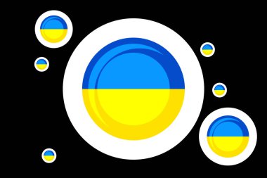 Soyut daire Ukrayna bayrak deseni. Modern konsept arka plan. Vektör EPS 10