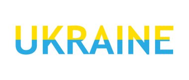 Ukrayna renk metni. Vektör beyaz arkaplanda izole edildi. EPS 10