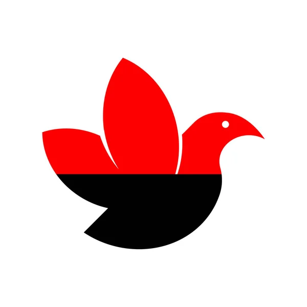 Templat Logo Dove Ikon Vektor Diisolasi Pada Latar Belakang Putih - Stok Vektor