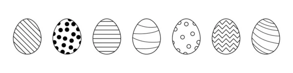 Uovo Pasqua Ornamento Uova Pasqua Impostato Icona Vettoriale Pasqua Isolata — Vettoriale Stock